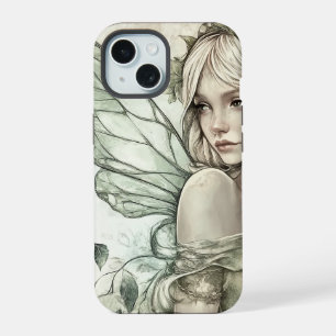 Mystischer Salbeigrüner Feen iPhone 15 Hülle