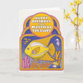 Mystischer Schatz Letterpress Karte (Gelbe Blume)