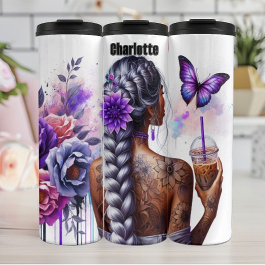 Mystischer Schmetterling Tattoooischer Kaffeemomen Thermosbecher