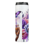 Mystischer Schmetterling Tattoooischer Kaffeemomen Thermosbecher (Rückseite)