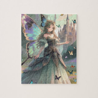 Mystischer Schmetterlingsfee in einem verzauberten Puzzle