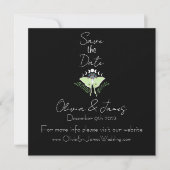 Mystischer schwarzer Boho-Luna-Mondphasen Save The Date (Vorderseite)