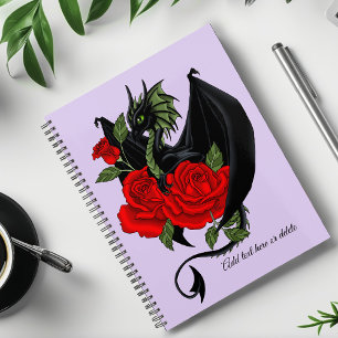 Mystischer schwarzer Drache rote Rosen Lavendel Go Planer