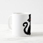 Mystischer schwarzer Katzenbecher Kaffeetasse (Vorderseite Links)