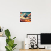 Mystischer schwebender Kristall über sonnenbeschie Poster (Heimbüro)