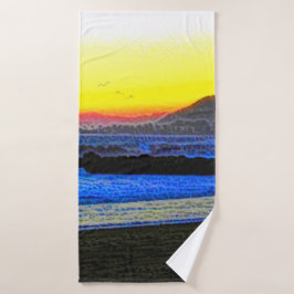 Mystischer Sonnenuntergang Badehandtuch