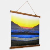Mystischer Sonnenuntergang Doppelbild Wandteppich Mit Holzrahmen (Gewinkelt)