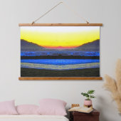 Mystischer Sonnenuntergang Doppelbild Wandteppich Mit Holzrahmen (Schlafzimmer)