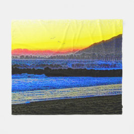 Mystischer Sonnenuntergang Fleecedecke