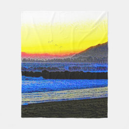 Mystischer Sonnenuntergang Fleecedecke