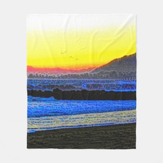 Mystischer Sonnenuntergang Fleecedecke (Vorderseite)