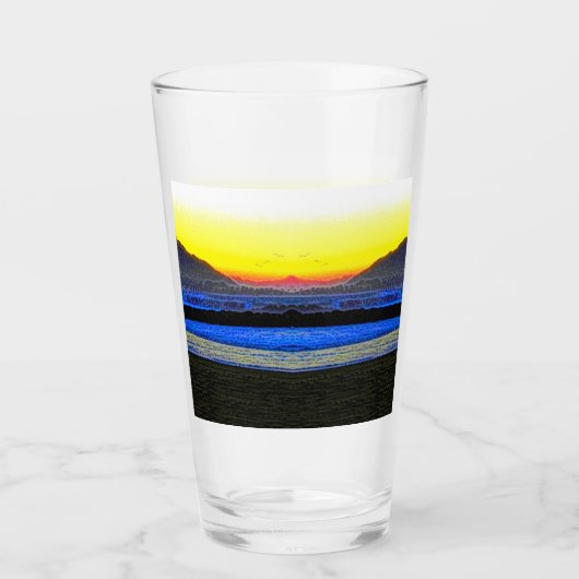 Mystischer Sonnenuntergang Glas (Vorderseite)