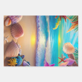 Mystischer Sonnenuntergang mit tropischer Blume Geschenkpapier Set (Vorderseite)