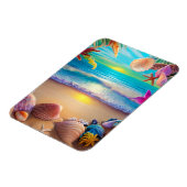 Mystischer Sonnenuntergang mit tropischer Blume Magnet (Linke Seite)