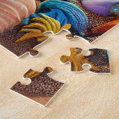 Mystischer Sonnenuntergang mit tropischer Blume Puzzle (Seite)