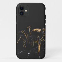 Mystischer Spider-Handyhülle Schwarz und Gold