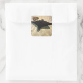 Mystischer Stachelrochen Quadratischer Aufkleber (Tasche)