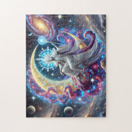 Mystischer Sternengucker Himmelsmond & Galaxie Puzzle