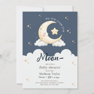 Mystischer Sternenhimmel Mond Baby Shower Einladung