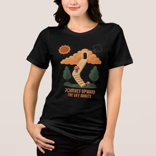 Mystischer Treppen-Tee Tri-Blend Shirt (Vorderseite)