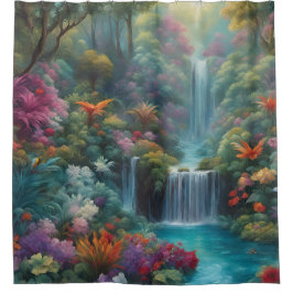 "Mystischer tropischer Wasserfall" Duschvorhang