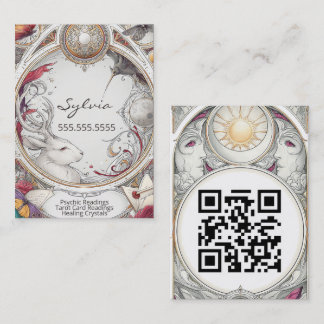 Mystischer Vintage-Psyschic-Medium-QR-Code Visitenkarte