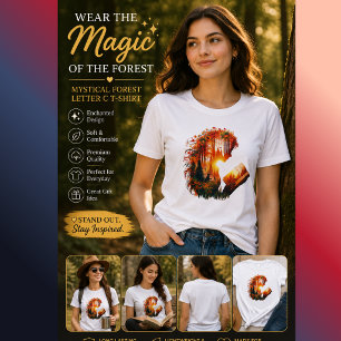 Mystischer Wald Buchstabe C T-Shirt Fantasy Natu Tri-Blend Shirt