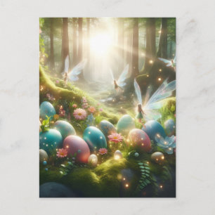 Mystischer Wald Fee Magischer Frühling Eier Ankündigungspostkarte