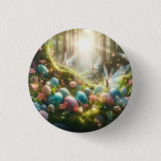 Mystischer Wald Fee Magischer Frühling Eier Button (Vorderseite)