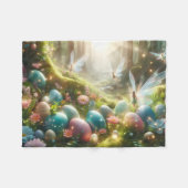 Mystischer Wald Fee Magischer Frühling Eier Fleecedecke (Vorderseite (Horizontal))
