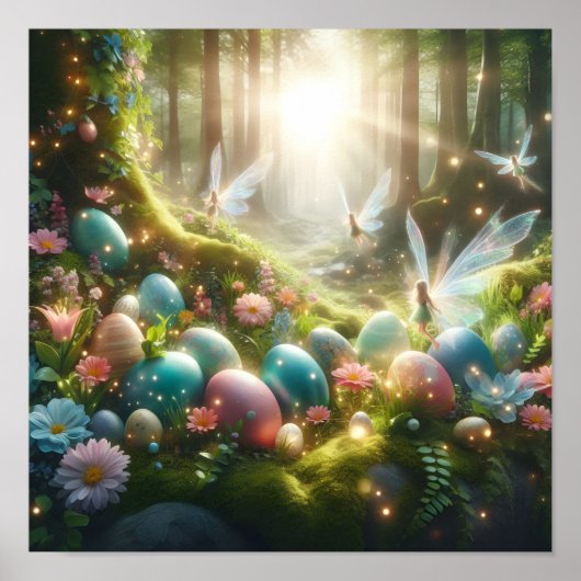 Mystischer Wald Fee Magischer Frühling Eier Poster (Vorne)