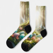 Mystischer Wald Fee Magischer Frühling Eier Socken (Linkes Detail)