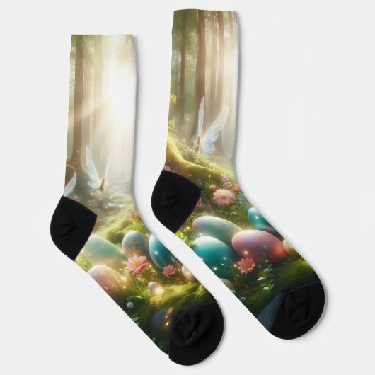Mystischer Wald Fee Magischer Frühling Eier Socken (Rechts)