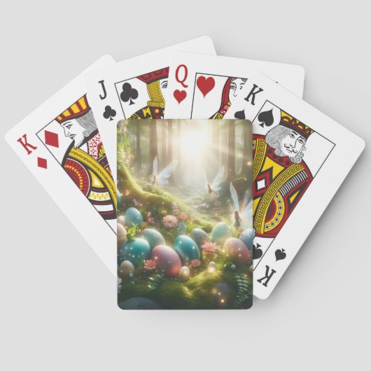 Mystischer Wald Fee Magischer Frühling Eier Spielkarten (Rückseite)