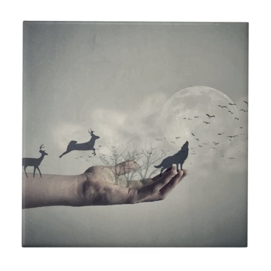 Mystischer Wald Fliese (Vorderseite)