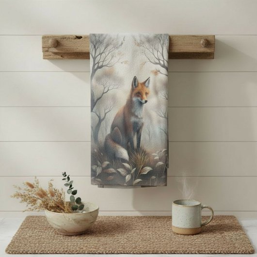 Mystischer Wald Fuchs Geschirrtuch