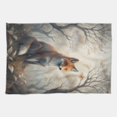 Mystischer Wald Fuchs Geschirrtuch (Horizontal)