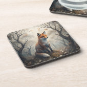 Mystischer Wald Fuchs Getränkeuntersetzer (Linke Seite)