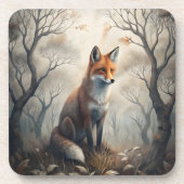 Mystischer Wald Fuchs Getränkeuntersetzer (Vorderseite)