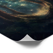 Mystischer Wald, gefüllt mit mächtigen Bäumen Poster (Ecke)