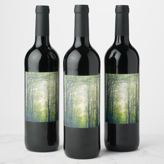 Mystischer Wald Weinetikett (Flaschen)