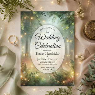 Mystischer Wald Wiesen Zauber Hochzeit Einladung
