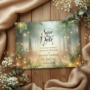 Mystischer Wald Wiesen Zauber Hochzeit Save The Date