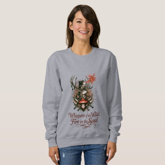 Mystischer Waldgeist Illustration Sweatshirt (Vorne ganz)