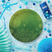 Mystischer Waldgrünmandala-Party-Papier-Teller Pappteller (Party)