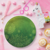 Mystischer Waldgrünmandala-Party-Papier-Teller Pappteller (Party)