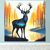 Mystischer Waldhirsch Leinwanddruck (Insitu (Holzboden))