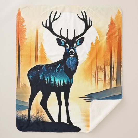 Mystischer Waldhirsch Sherpadecke (Vorderseite)