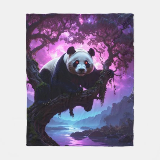 Mystischer Waldpanda Fleecedecke (Vorderseite)