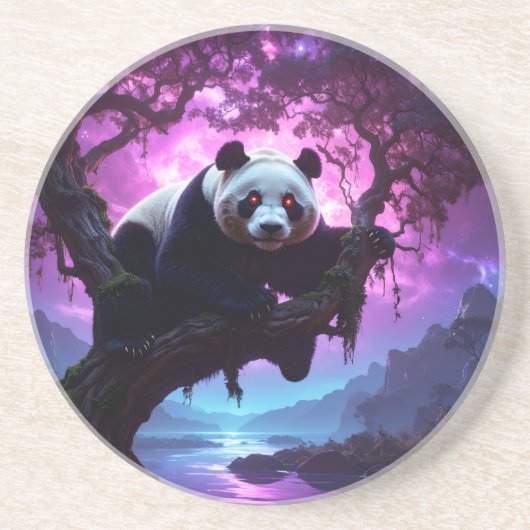 Mystischer Waldpanda Getränkeuntersetzer (Vorne)